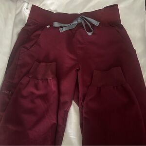 Figs Burgundy Zamora Jogger Scrub Pants
